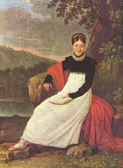 unknow artist Queen Caroline (Bonaparte) of Naples in the tradiontal costume of a Neapolitean farmer. oil painting picture